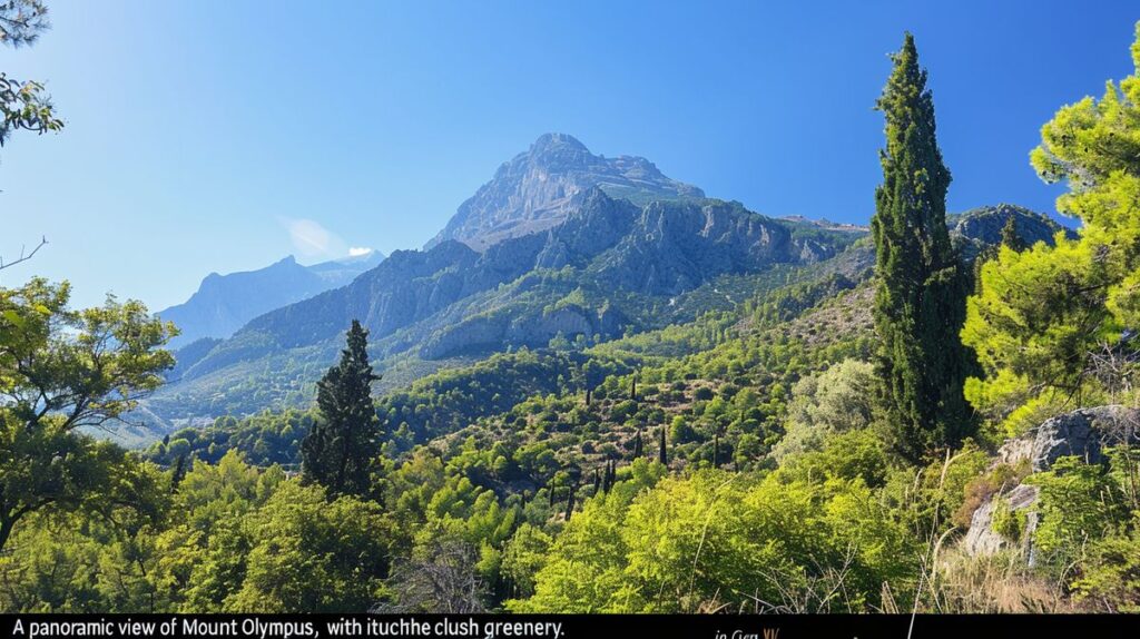 Vista panorámica del Monte Olimpo Chipre, mostrando su impresionante paisaje montañoso y vegetación verde