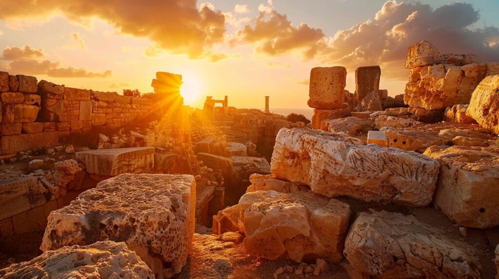 Vista panorámica de los famosos monumentos de Chipre en un día soleado