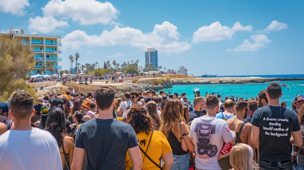 Población de Chipre reunida en un evento cultural al aire libre